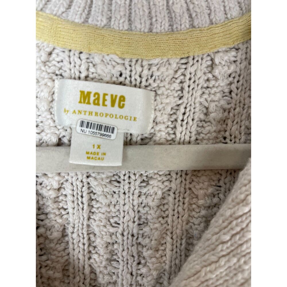 Maeve by Anthropologie Cable Knit Collared Sweater Vest – Tennis Style 1X - Picture 5 of 5